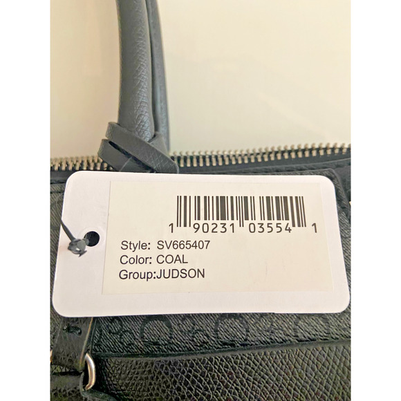 NWT GUESS PURSE/ COAL BOOKER HANDBAG/ GUESS DARK LIGHT GRAY PURSE, 11"H x 13"W - Picture 6 of 13